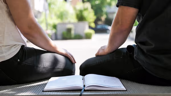 Couple conducting a weekly relationship check-in